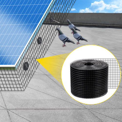 Pigeons nesting in the gap underneath rooftop solar panels
